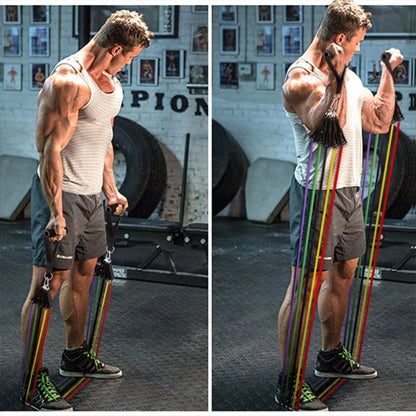 Fitness Yoga Resistance Tube Bands Set (100 lbs)