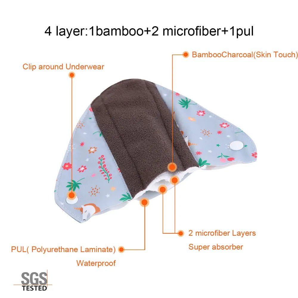 Personal Health Care Reusable Menstrual Pads Bamboo Charcoal Fibre