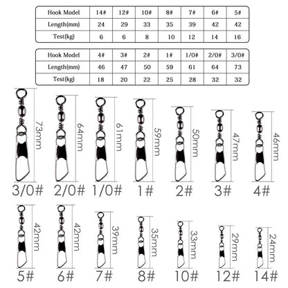 Fishing Brass Barrel Interlock Snap (50 Pieces/ Box)