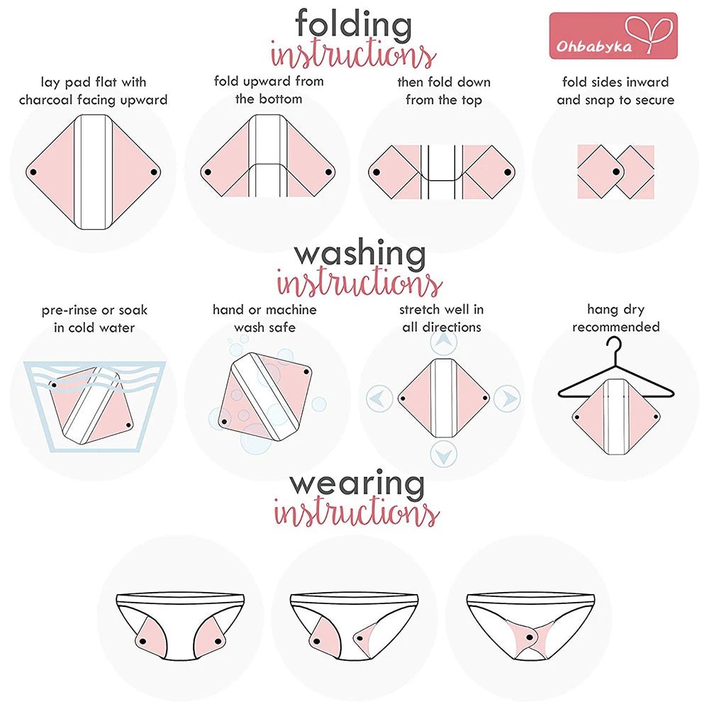 Personal Health Care Reusable Menstrual Pads Bamboo Charcoal Fibre