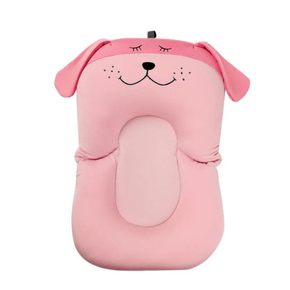 Wellness Foldable Baby Bath tub Seat Support Mat Pink COlour Dog Shape