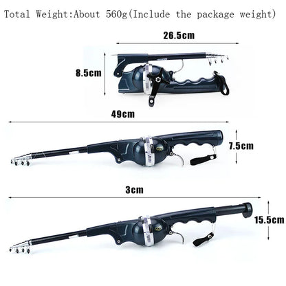 Portable Telescopic Fishing Rod Stainless Steel