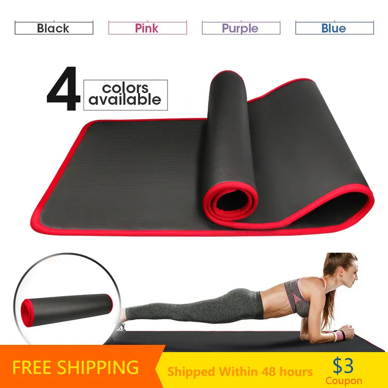 YECOKISO Non-Slip Yoga Mats (183 cm x 61 cm X 10 mm Thick)