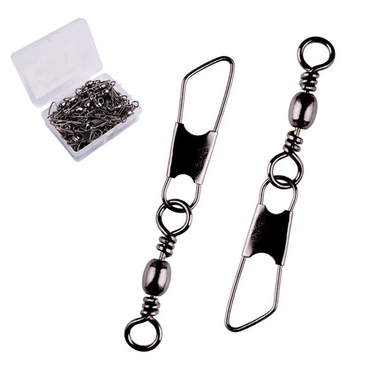 Fishing Brass Barrel Interlock Snap (50 Pieces/ Box)