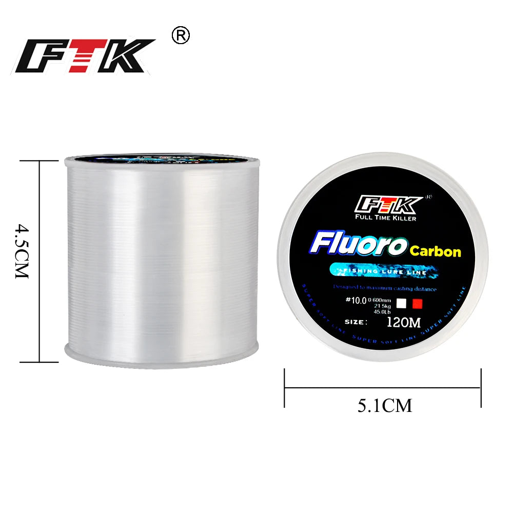 Fluorocarbon Fibre Fishing Line 120 m (0.20 mm to 0.60 mm or 7.15 to 45 Pounds)