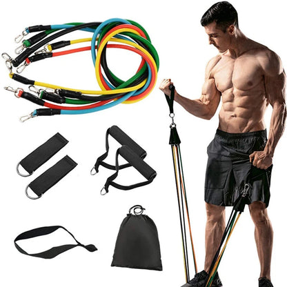 Fitness Elastic Resistance Bands Kit (100 or 150 Lbs)