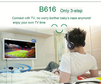 Jem wellness interior wireless television headphones b616 only 3 step to install
