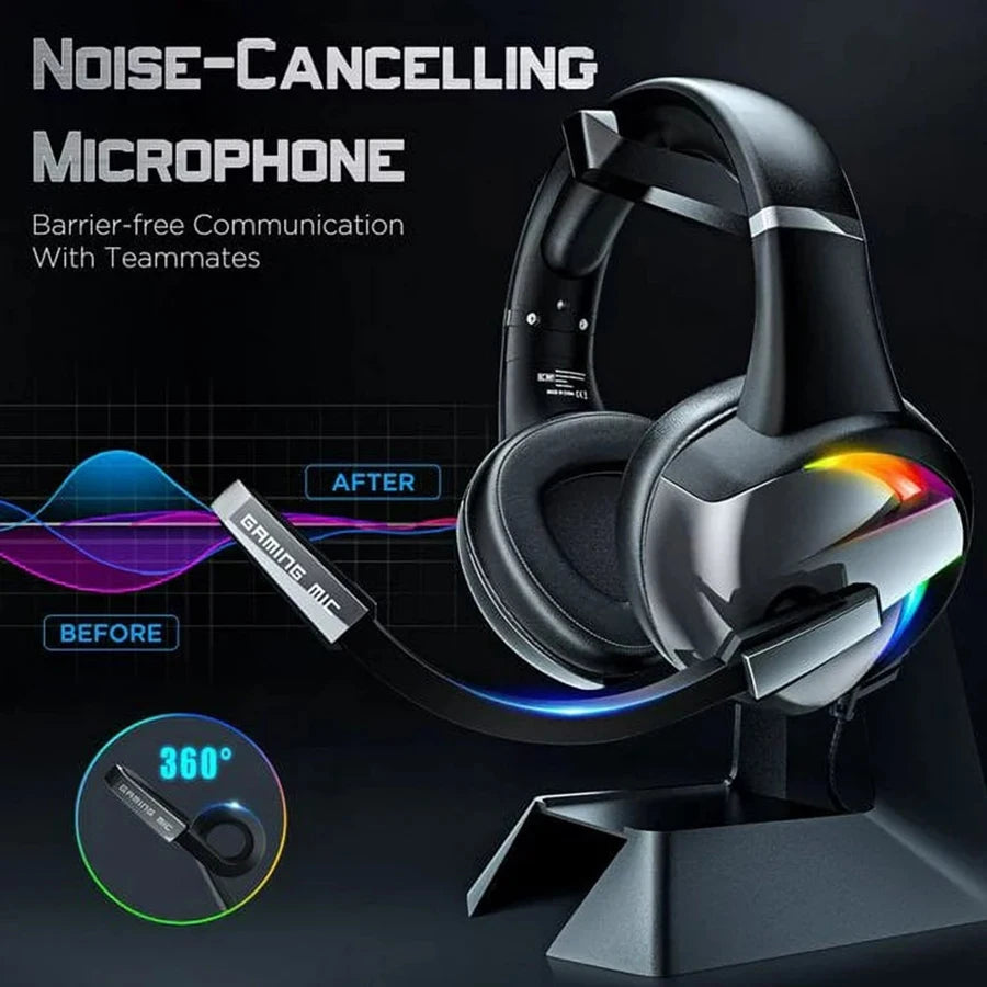 RGB Gaming Headset with Noise Cancelling