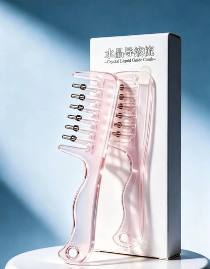 Hair Oil Applicator Comb with Scalp Massager – Built-In Liquid Reservoir & Rolling Metal Teeth