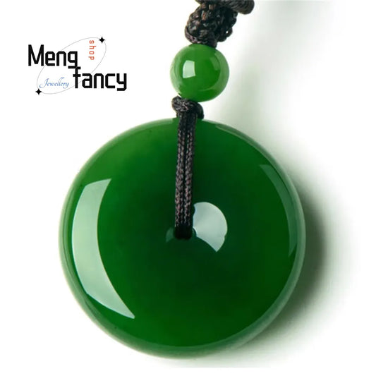 Natural White or Green Jasper Health Pendant