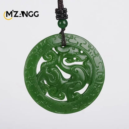 Wellness Natural Jasper Retro Dragon Jades Pendant