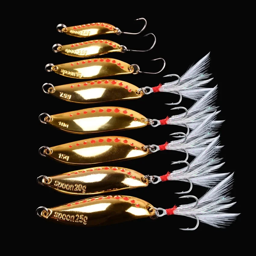 Metal Leech Spinners Spoon Lures (2.5 g to 30 g)