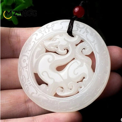 Wellness Natural Jasper Retro Dragon Jades Pendant