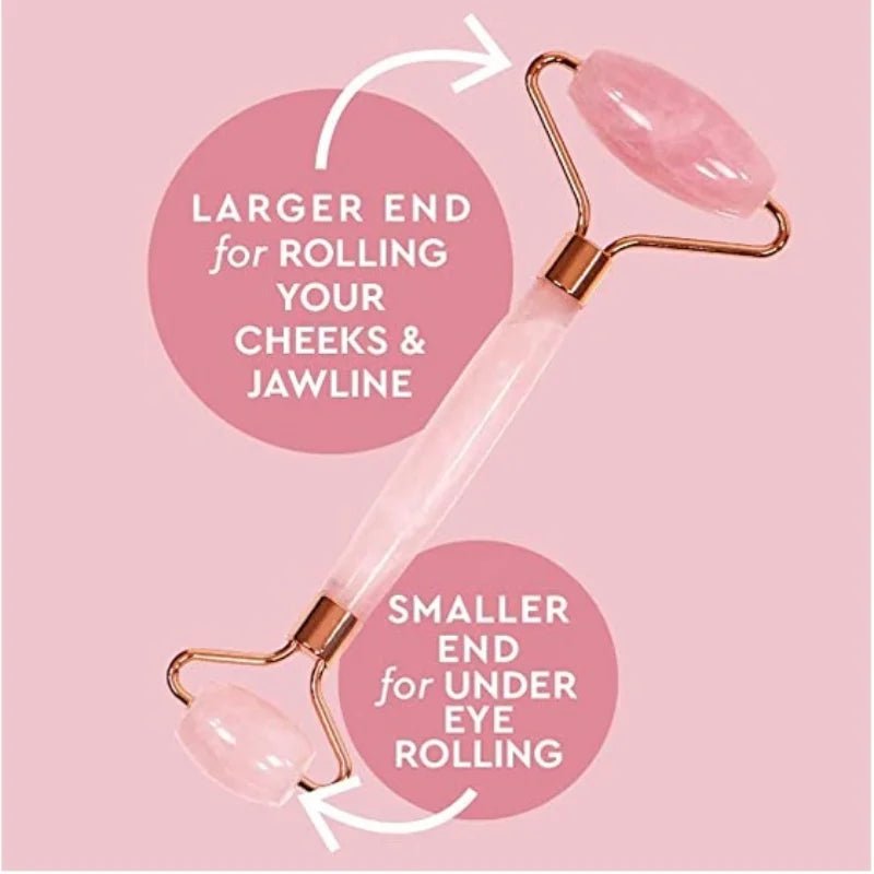 Massage Therapy Natural Rose Quartz Jade Roller Geisha Massage Tool