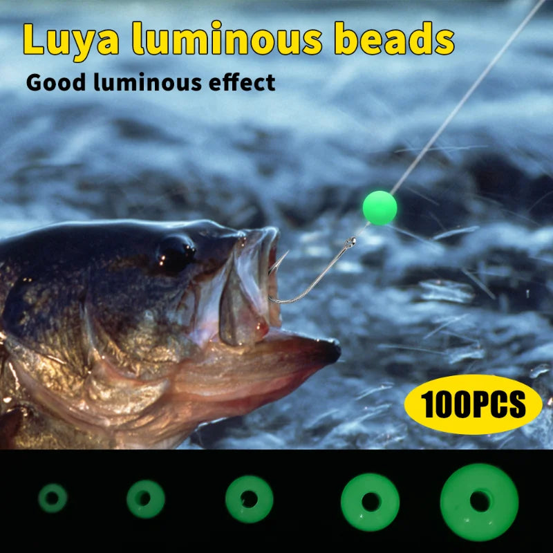 Fishing Light Glowing Space Round Float Balls (100 Pieces/Set, 3 to 8 mm)