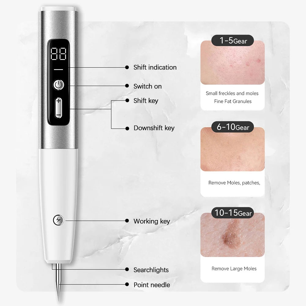Plasma Pen Skin Tag Remover Freckle Black Dot (15 Level)