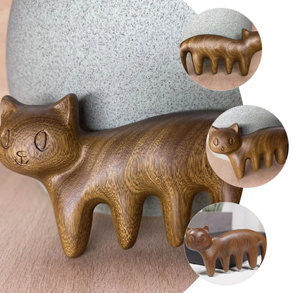 Cat Shaped Wood Comb 