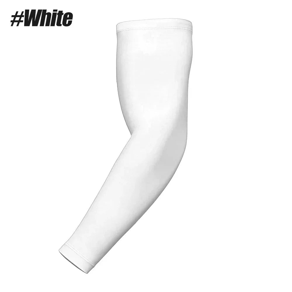 Gym Fitness Accessories Unisex Compression Arm Sleeve White Colour