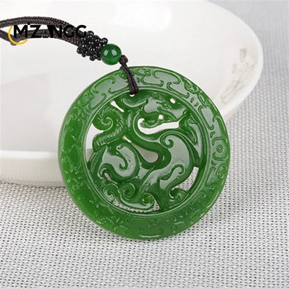 Wellness Natural Jasper Retro Dragon Jades Pendant