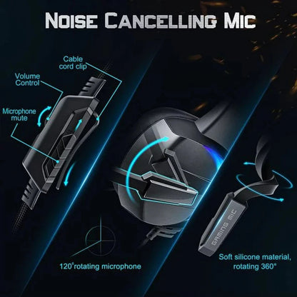 RGB Gaming Headset with Noise Cancelling