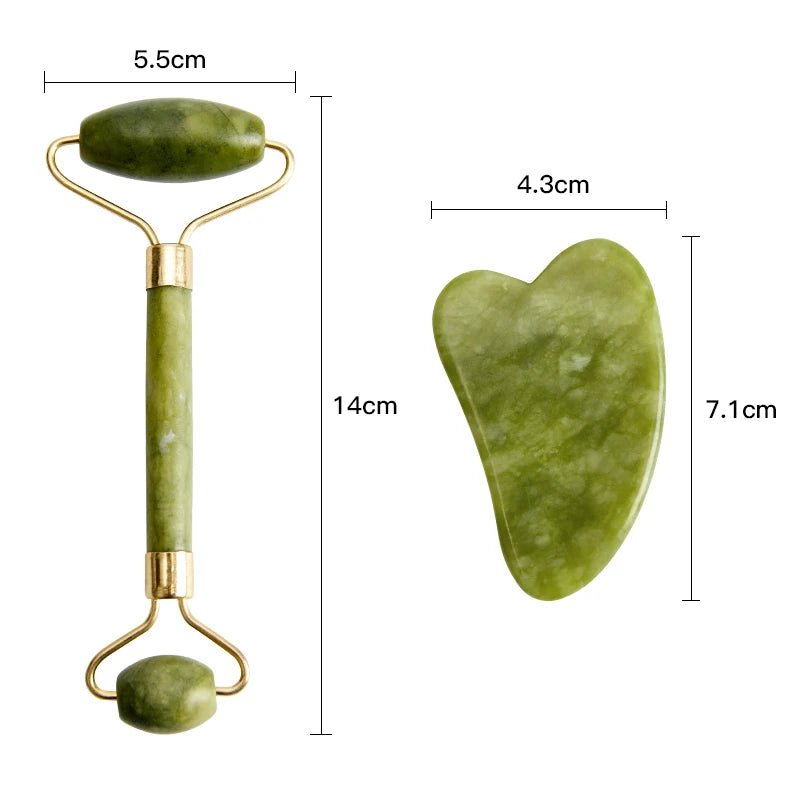 Massage Therapy Natural Rose Quartz Jade Roller Geisha Massage Tool