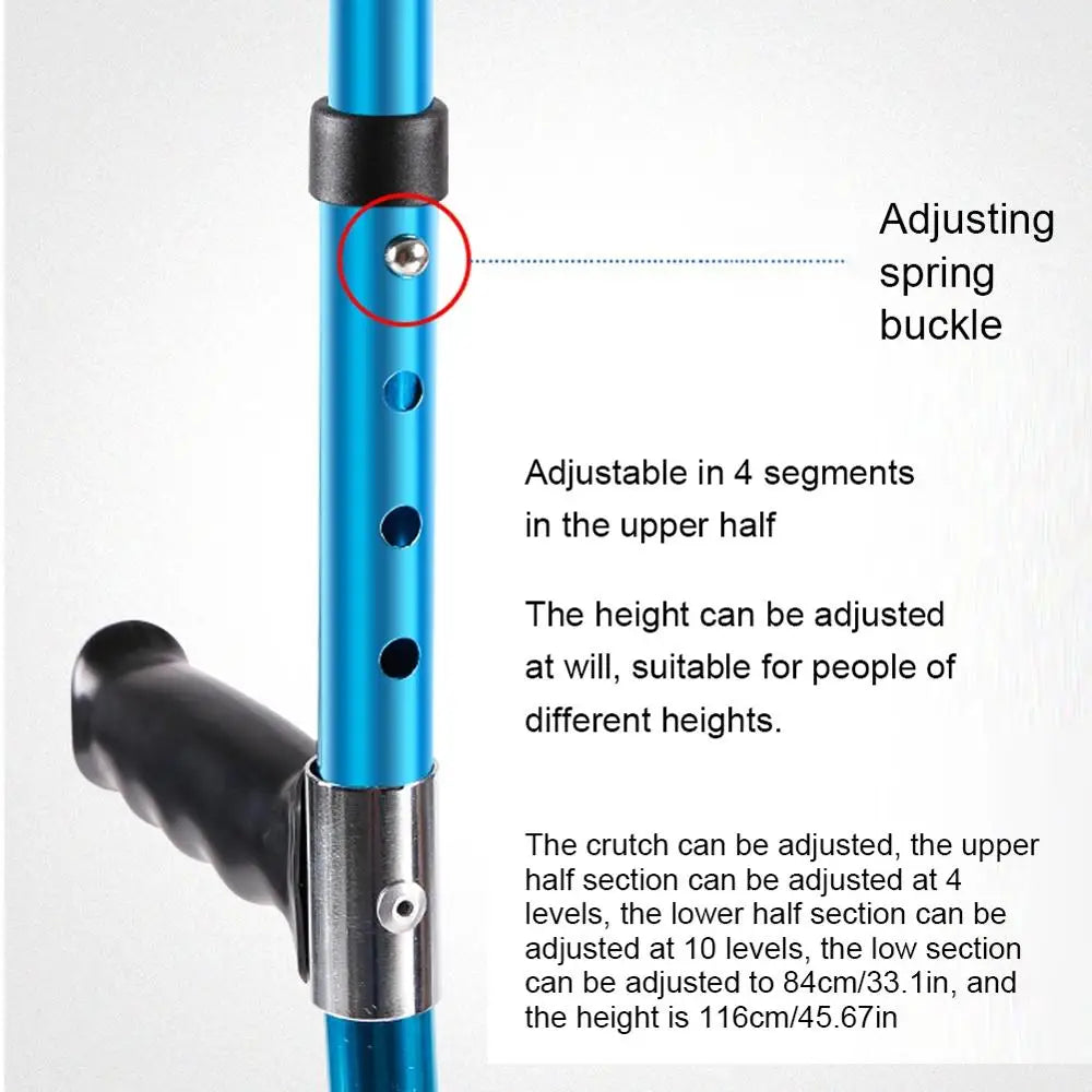Collapsible Telescopic Folding Crutch for Disabled Leg