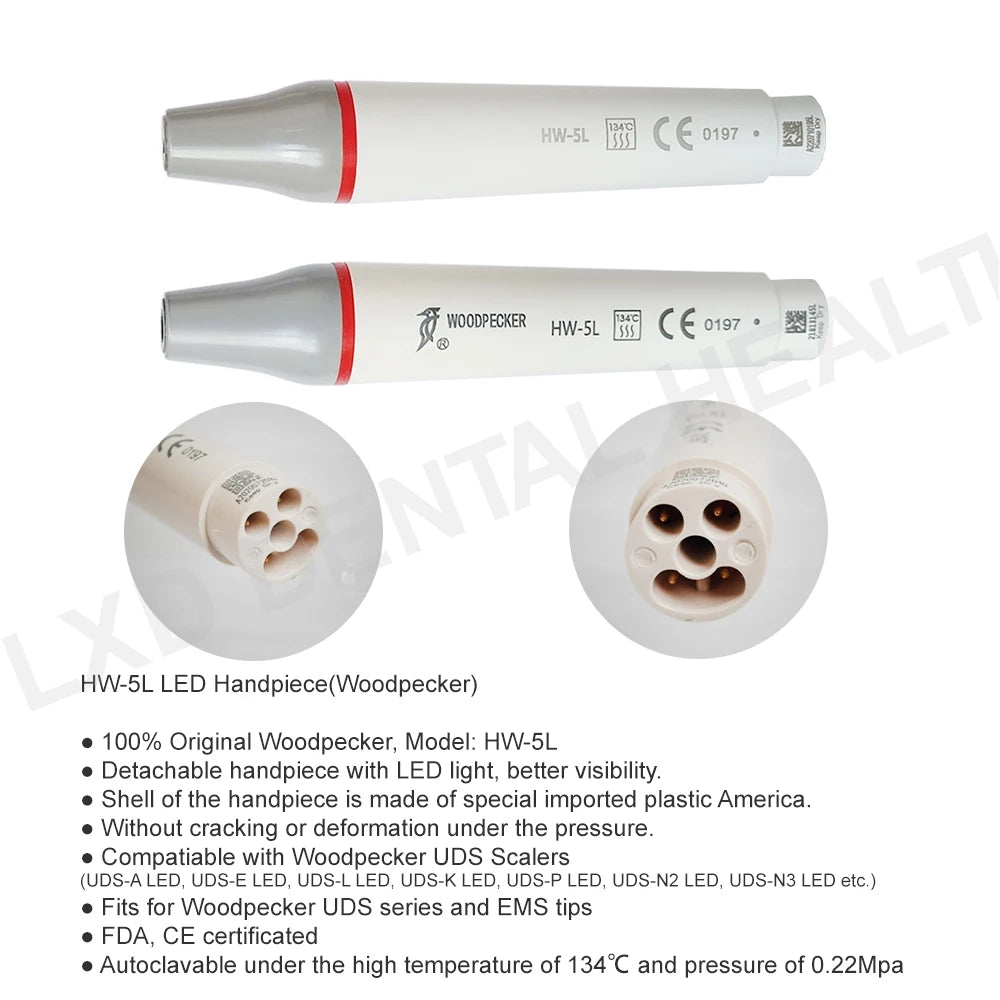 EMS Woodpecker Dentistry Ultrasonic Piezo Scaler Handpiece HW-3H HW-5L