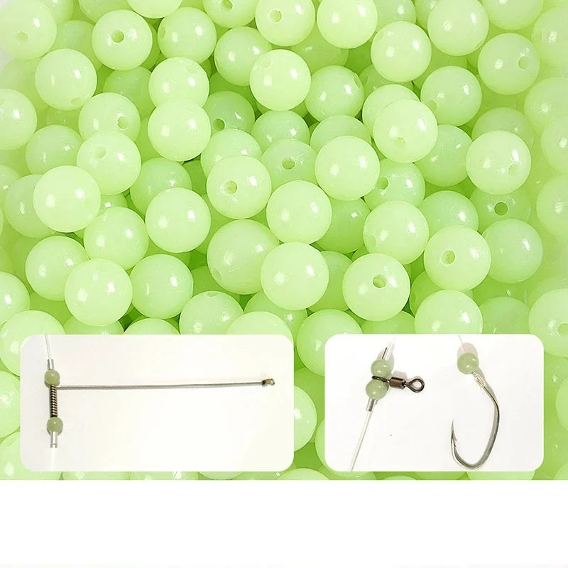 Fishing Light Glowing Space Round Float Balls (100 Pieces/Set, 3 to 8 mm)