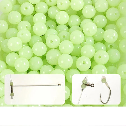 Fishing Light Glowing Space Round Float Balls (100 Pieces/Set, 3 to 8 mm)