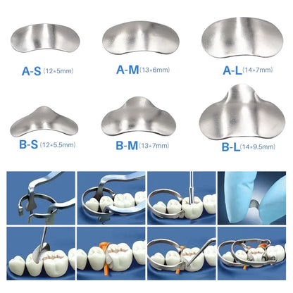 Dental Matrices Sectional Contoured Stainless Steel (100 pieces/bag)