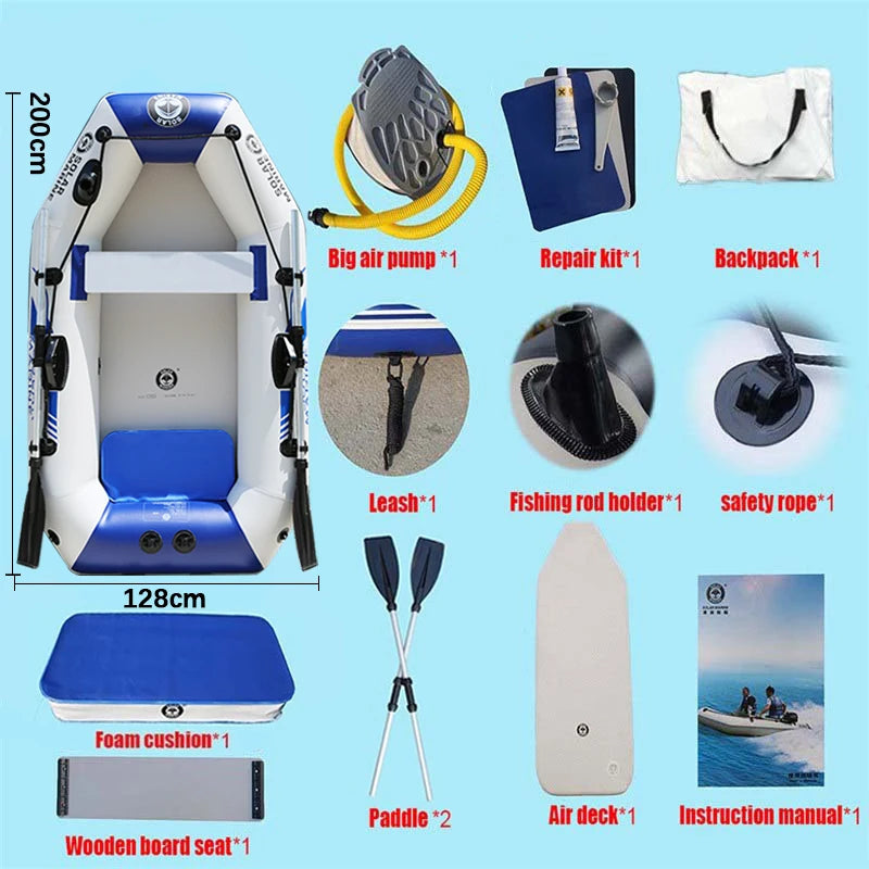 Inflatable Rowing Boat (0.7 mm PVC Material) with Air Pump