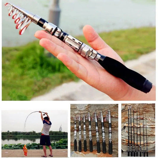Telescopic Mini Fishing Rods, Super Hard Carbon Steel (1 to 2.3m)