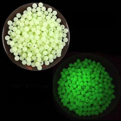 Fishing Light Glowing Space Round Float Balls (100 Pieces/Set, 3 to 8 mm)