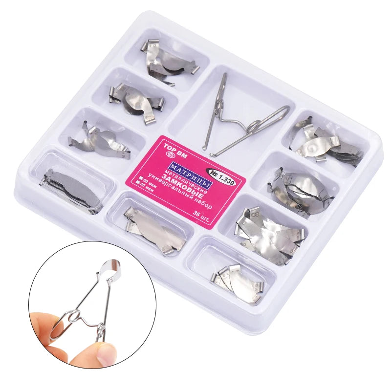 Dental Sectional Contoured Metal Matrices with Spring clip No.1.330