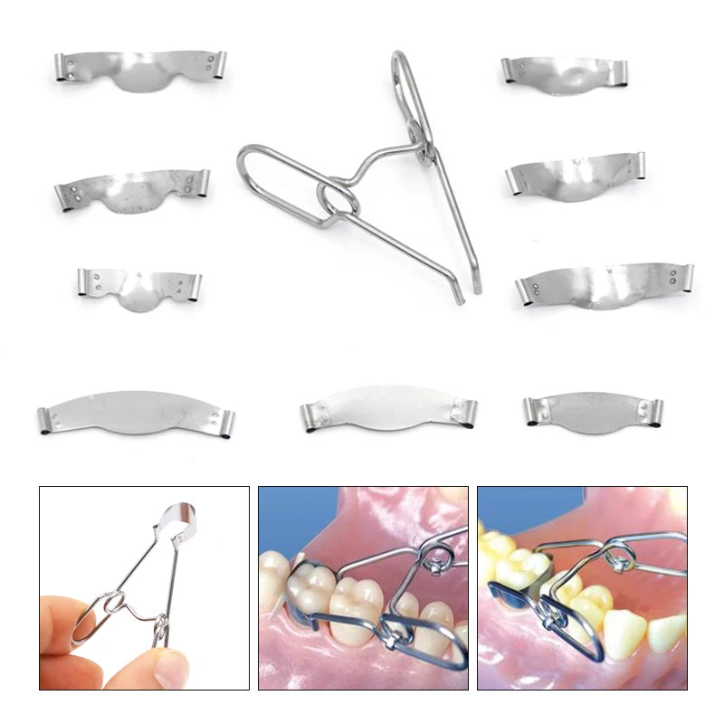 Dental Sectional Contoured Metal Matrices with Spring clip No.1.330