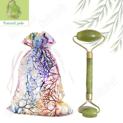 Massage Therapy Natural Rose Quartz Jade Roller Geisha Massage Tool
