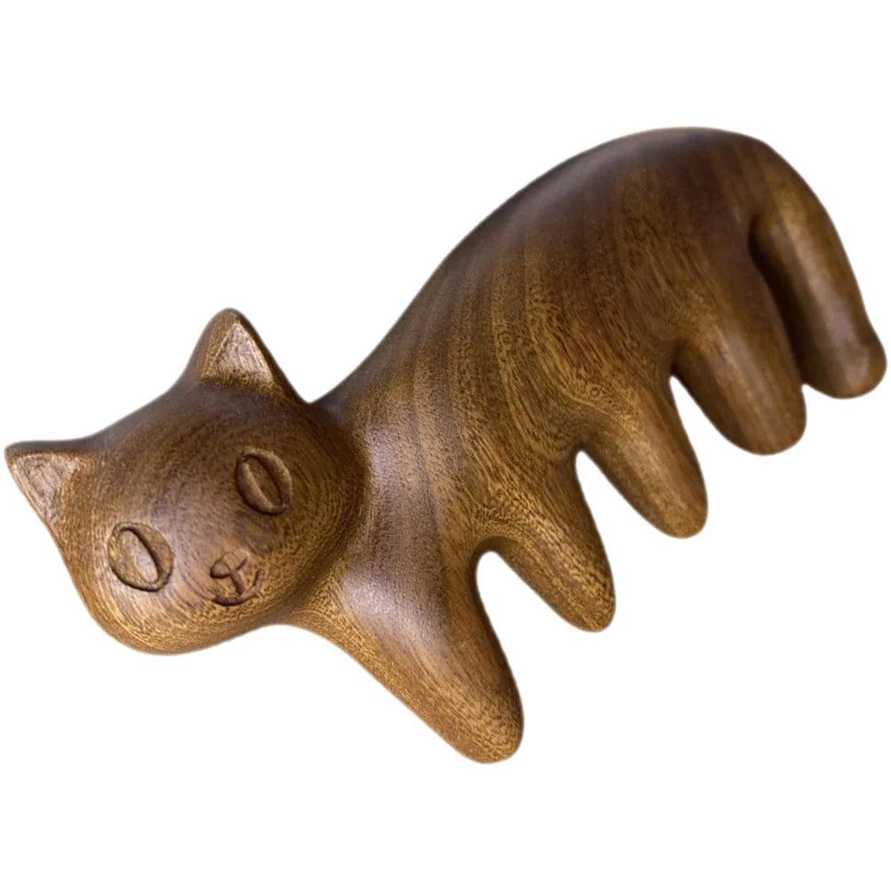 Cat Shaped Wood Comb 