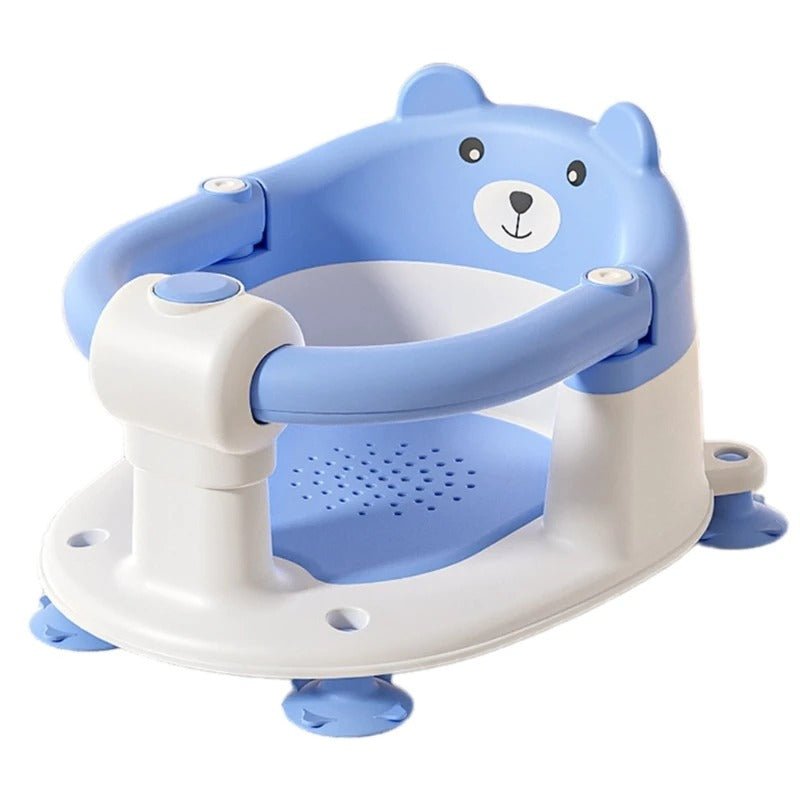 Baby care products Baby Bath Chair Safe Anti-slip Blue-Yellow Colour Mum play with her baby using the chair