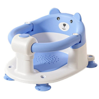 Baby care products Baby Bath Chair Safe Anti-slip Blue-Yellow Colour Mum play with her baby using the chair
