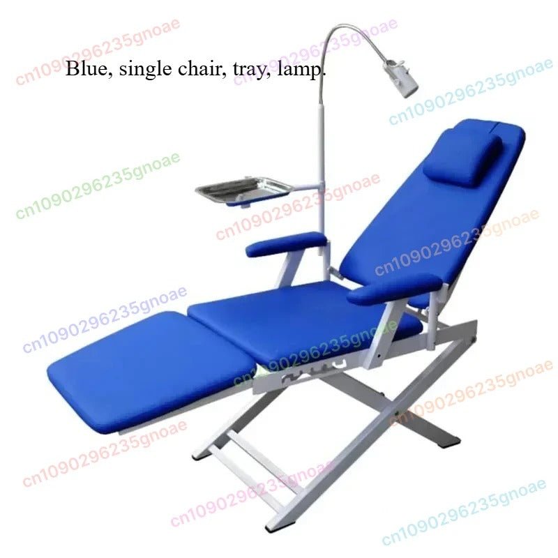Dentistry Supplies & Equiipment Dentist Folding Chair All Set (Tray Lamp) Blue Colour Single Chair + Tray + Lamp