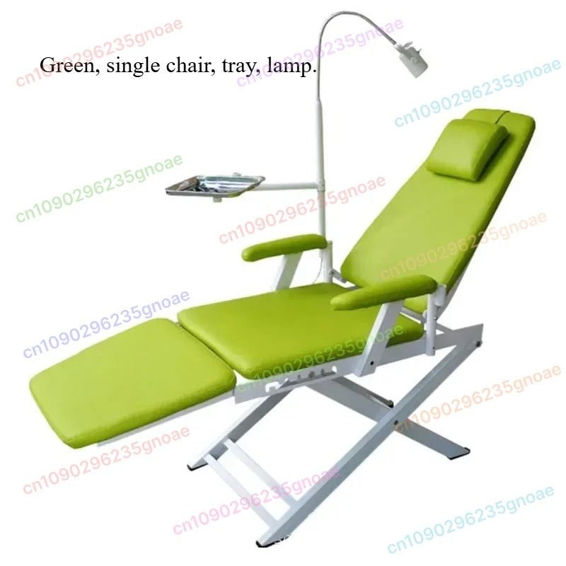 Dentistry Supplies & Equiipment Dentist Folding Chair All Set (Tray Lamp) Green Colour Single Chair + Tray + Lamp