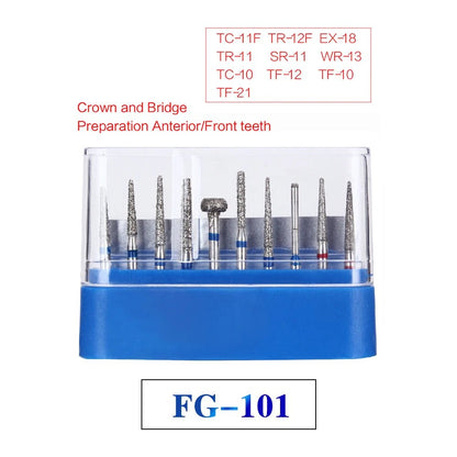 Dentistry Supplies  & Equipment Dental Diamond Burs Drill for High Speed FG Series Diameter 1.6 mm