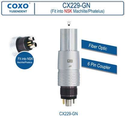 Dentistry Supplies & Equipment Hand piece High Speed CX207-G Fibre (CX229-GNN Fit NSK Coupler, Fibre optic, 6 pin Coupler)