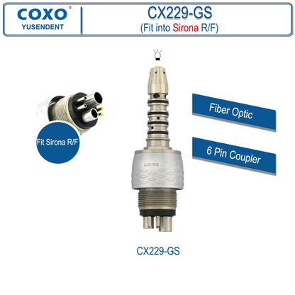 Dentistry Supplies & Equipment Hand piece High Speed CX207-G Fibre (CX229-GS Fit Sirona R/F, Fibre optic, 6 pin Coupler)