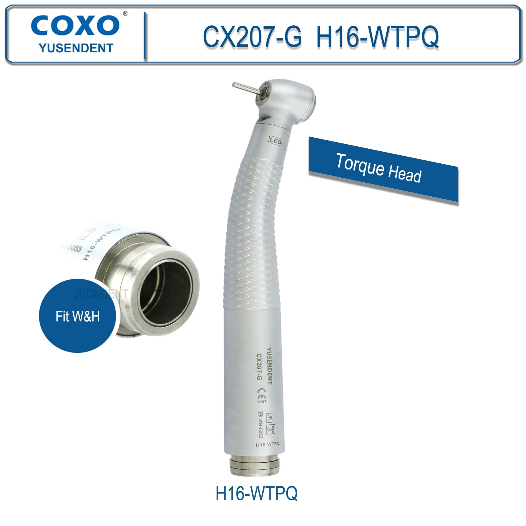Dentistry Supplies & Equipment Hand piece High Speed CX207-G Fibre (Handpiece H16-WTPQ Fit W&H Picture)