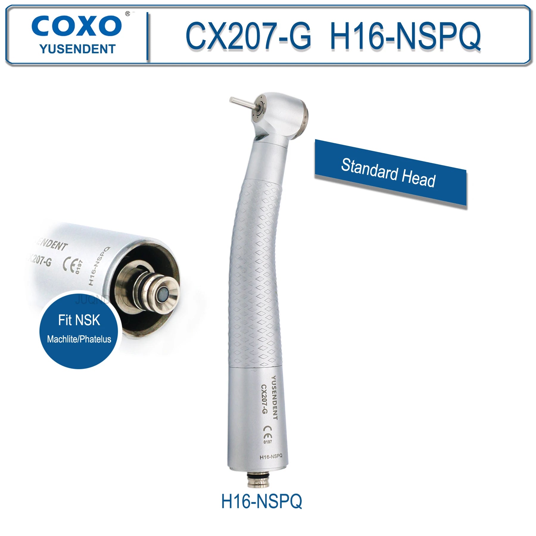 Dentistry Supplies & Equipment Hand piece High Speed CX207-G Fibre (Handpiece H16-NSPQ Picture Fit NSK Mach lite/Coupler)