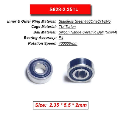 Dentistry Supplies & Equipment High Speed Ceramic Bearing Top Grade (Picture of bearing size 2.35 * 5.5 * 2.0 mm)