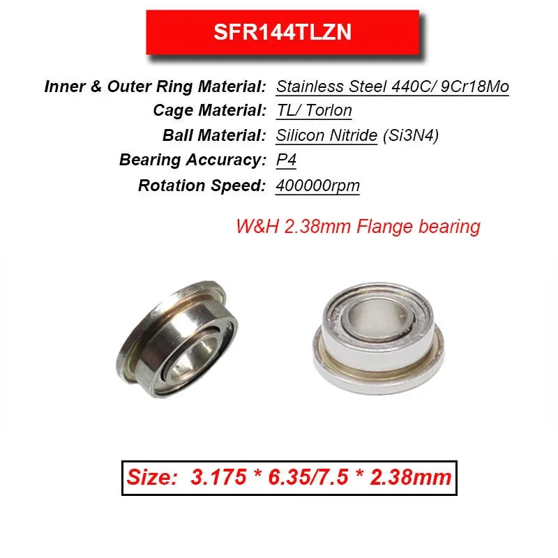 Dentistry Supplies & Equipment High Speed Ceramic Bearing Top Grade (Picture of bearing size 3.175 * 6.35/7.35  * 2.38 mm)