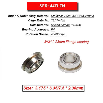 Dentistry Supplies & Equipment High Speed Ceramic Bearing Top Grade (Picture of bearing size 3.175 * 6.35/7.35  * 2.38 mm)