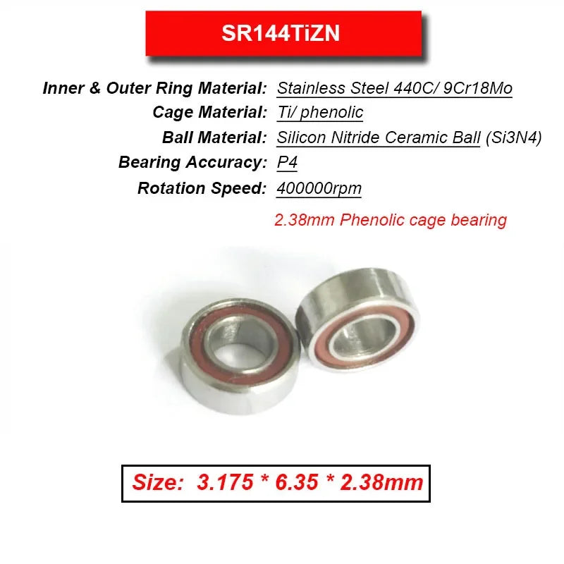 Dentistry Supplies & Equipment High Speed Ceramic Bearing Top Grade (Picture of bearing size 3.175 * 6.35 * 2.38 mm)